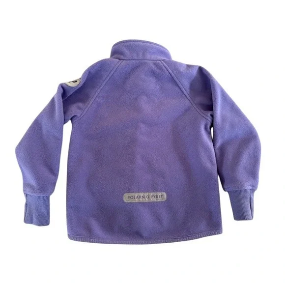 Polarn O. Pyret Kids Fleece Jacket Full Zip Lavender Patch Logo - size 2-3 - Picture 6 of 11